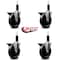 Service Caster 5'' Phenolic Swivel 1-1/8'' Expanding Stem Caster Set with Brake, 4PK SCC-EX20S514-PHS-PLB-118-4 - alternate 4